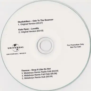 Ode To The Bouncer / Lovelife / Drop It Like Its Hot (Wideboys Remixes)