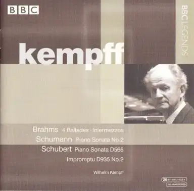 Brahms: 4 Ballades / Intermezzos / Schumann: Piano Sonata no. 2 / Schubert: Piano Sonata D. 566 / Impromptu D. 935 no. 2