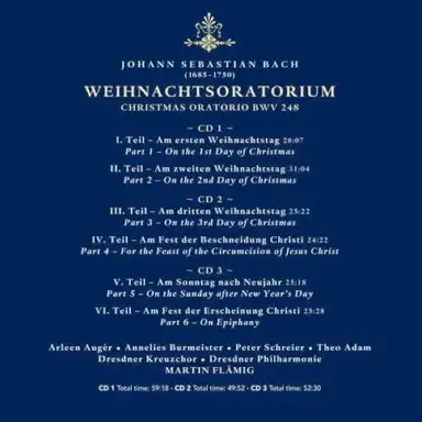 Weihnachts Oratorium, Christmas Oratorio BWV 248