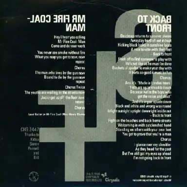 Back to Front / Mr. Fire Coal-Man