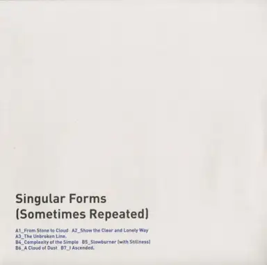 Singular Forms (Sometimes Repeated)
